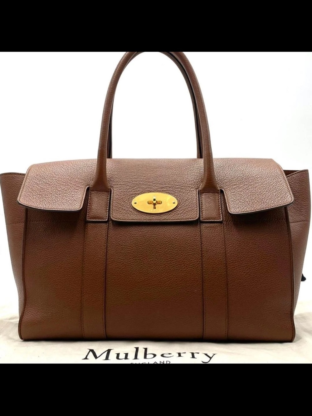 Mulberry Brown Leather Classic Satchel with Gold Hardware
